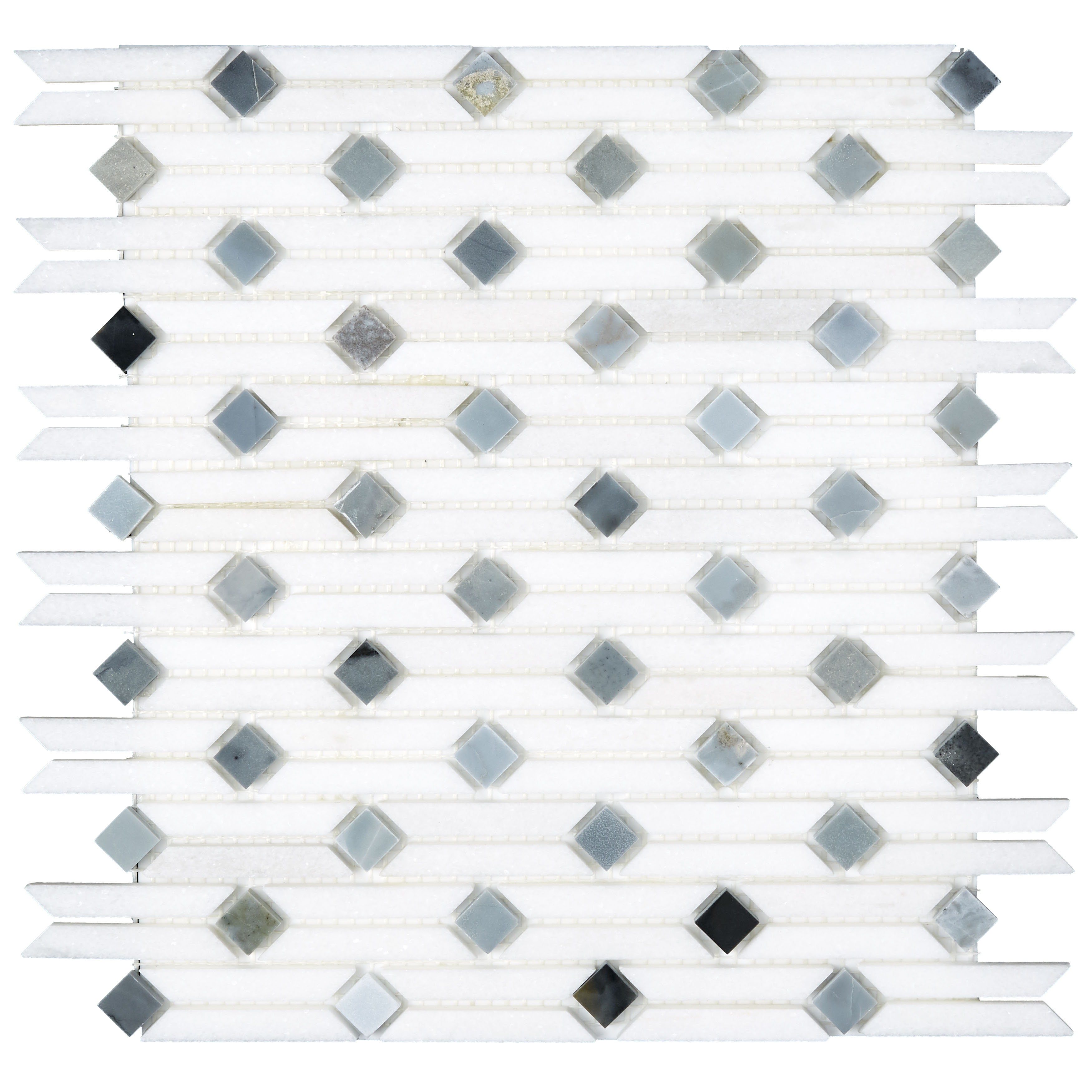 Itona Tile Rockwall Linear Random Size Marble Mosaic Tile in